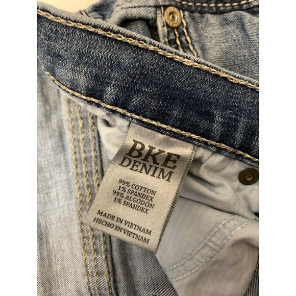 BKE Buckle Jeans Mens 34 Derek Bootleg Relaxed Whiskered Stretch Low Rise Denim - Picture 8 of 10